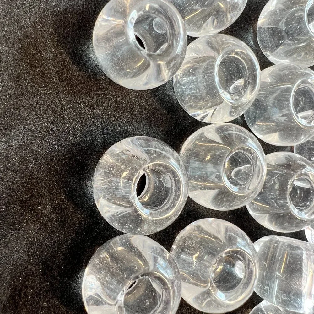 NWOT📌30 Clear Glass Beads 14 mm with a big Hole 5 mm for Jewelry Making -Craft